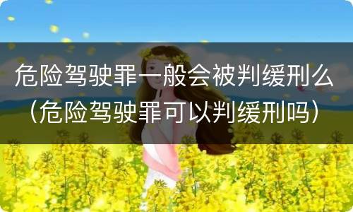 危险驾驶罪一般会被判缓刑么（危险驾驶罪可以判缓刑吗）