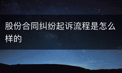 股份合同纠纷起诉流程是怎么样的