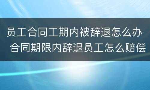 员工合同工期内被辞退怎么办 合同期限内辞退员工怎么赔偿