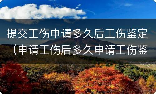 提交工伤申请多久后工伤鉴定（申请工伤后多久申请工伤鉴定）