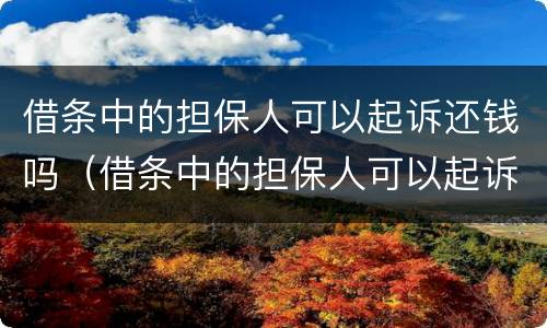 借条中的担保人可以起诉还钱吗（借条中的担保人可以起诉还钱吗有效吗）