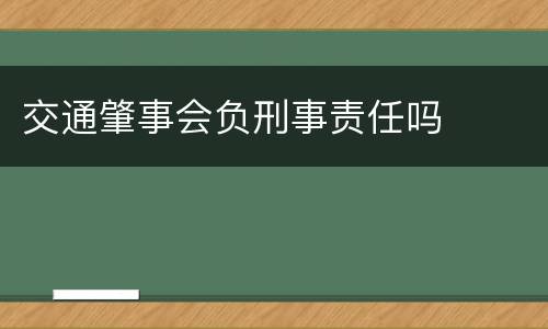 交通肇事会负刑事责任吗