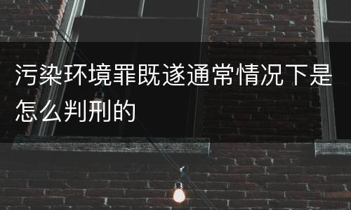 污染环境罪既遂通常情况下是怎么判刑的