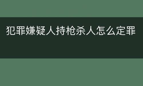 犯罪嫌疑人持枪杀人怎么定罪