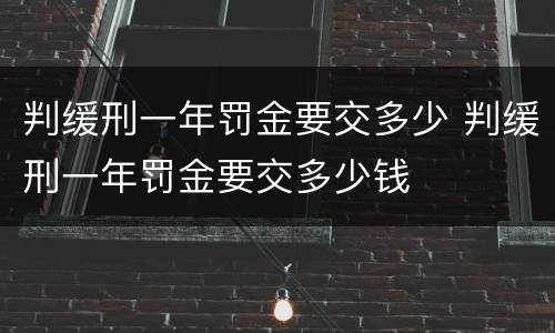 判缓刑一年罚金要交多少 判缓刑一年罚金要交多少钱