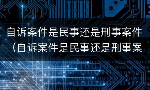 自诉案件是民事还是刑事案件（自诉案件是民事还是刑事案件呢）