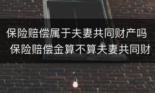 保险赔偿属于夫妻共同财产吗 保险赔偿金算不算夫妻共同财产