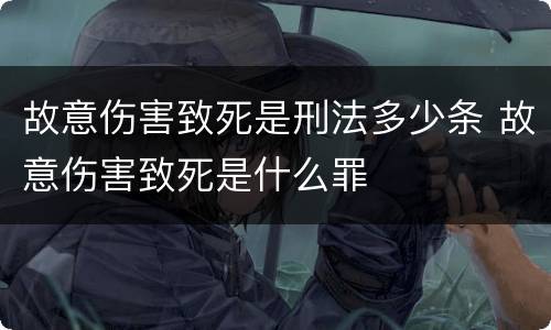 故意伤害致死是刑法多少条 故意伤害致死是什么罪