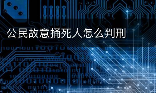 公民故意捅死人怎么判刑