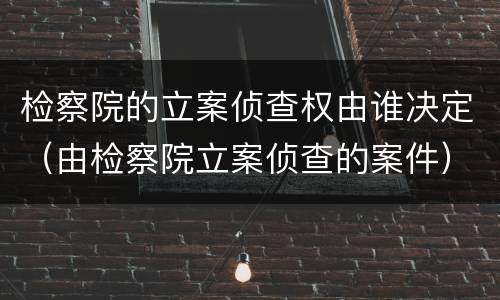 检察院的立案侦查权由谁决定（由检察院立案侦查的案件）