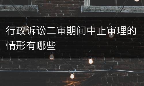 行政诉讼二审期间中止审理的情形有哪些