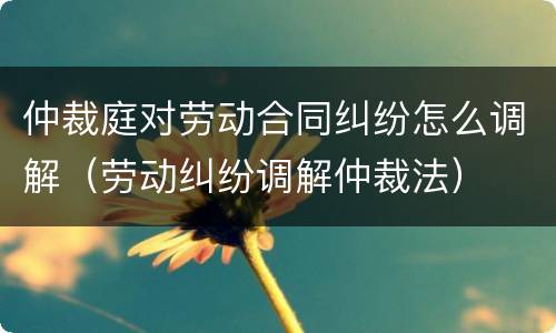 仲裁庭对劳动合同纠纷怎么调解（劳动纠纷调解仲裁法）