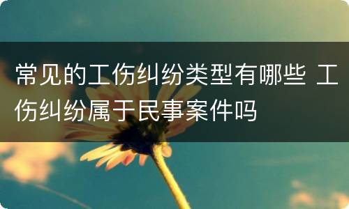 常见的工伤纠纷类型有哪些 工伤纠纷属于民事案件吗