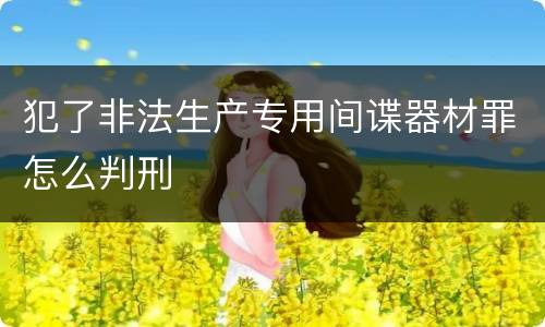 犯了非法生产专用间谍器材罪怎么判刑