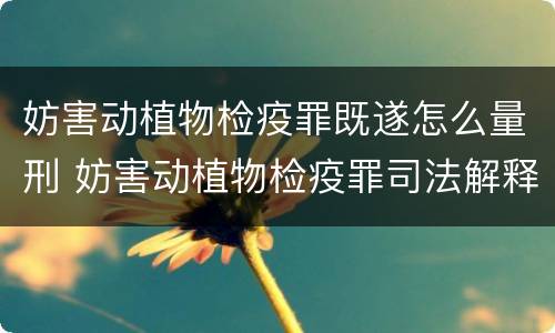 妨害动植物检疫罪既遂怎么量刑 妨害动植物检疫罪司法解释