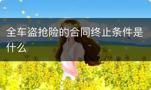 全车盗抢险的合同终止条件是什么