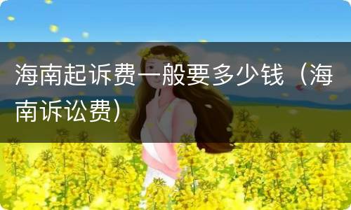 海南起诉费一般要多少钱（海南诉讼费）
