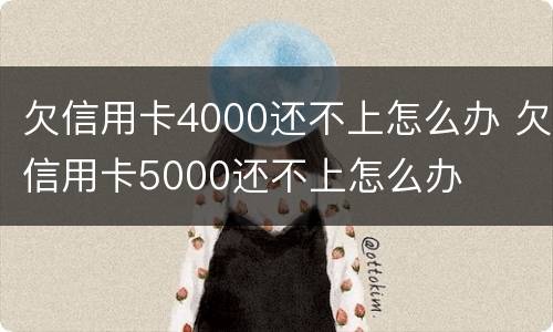 欠信用卡4000还不上怎么办 欠信用卡5000还不上怎么办