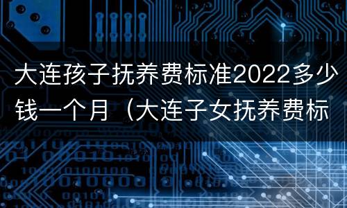 大连孩子抚养费标准2022多少钱一个月（大连子女抚养费标准）
