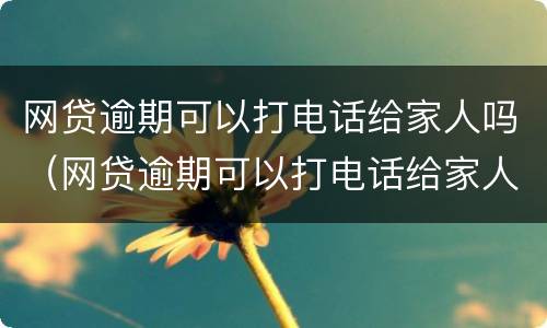 网贷逾期可以打电话给家人吗（网贷逾期可以打电话给家人吗）