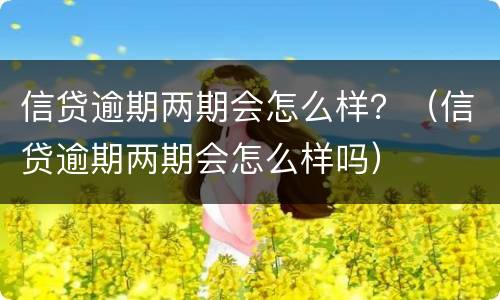 信贷逾期两期会怎么样？（信贷逾期两期会怎么样吗）