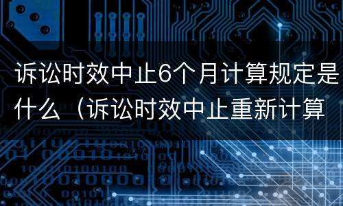 诉讼时效中止6个月计算规定是什么（诉讼时效中止重新计算6个月）