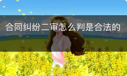 合同纠纷二审怎么判是合法的