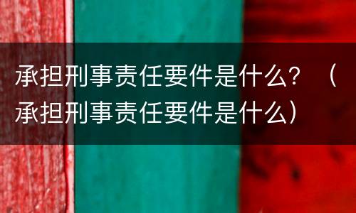 承担刑事责任要件是什么？（承担刑事责任要件是什么）