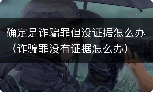 确定是诈骗罪但没证据怎么办（诈骗罪没有证据怎么办）