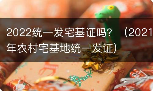 2022统一发宅基证吗？（2021年农村宅基地统一发证）