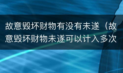 故意毁坏财物有没有未遂（故意毁坏财物未遂可以计入多次吗）
