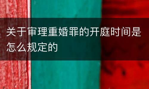 关于审理重婚罪的开庭时间是怎么规定的