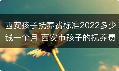 西安孩子抚养费标准2022多少钱一个月 西安市孩子的抚养费标准是多少钱