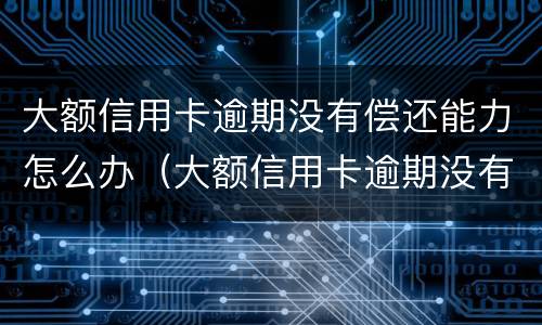大额信用卡逾期没有偿还能力怎么办（大额信用卡逾期没有偿还能力怎么办呢）