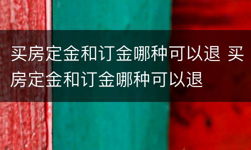买房定金和订金哪种可以退 买房定金和订金哪种可以退
