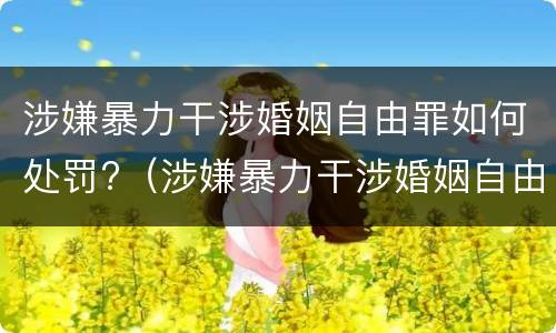 涉嫌暴力干涉婚姻自由罪如何处罚?（涉嫌暴力干涉婚姻自由罪如何处罚呢）
