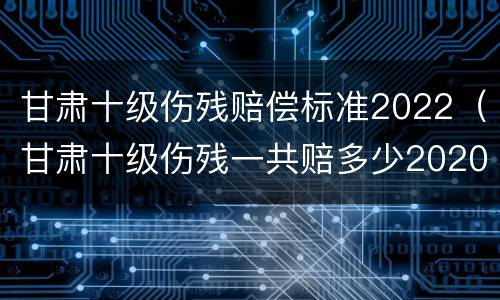 甘肃十级伤残赔偿标准2022（甘肃十级伤残一共赔多少2020）