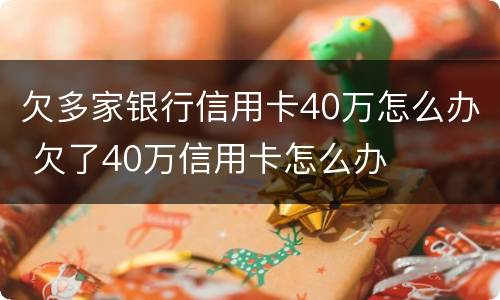 欠多家银行信用卡40万怎么办 欠了40万信用卡怎么办