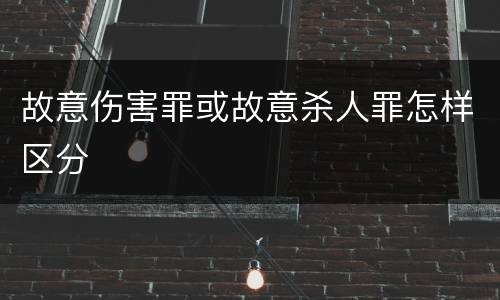 故意伤害罪或故意杀人罪怎样区分