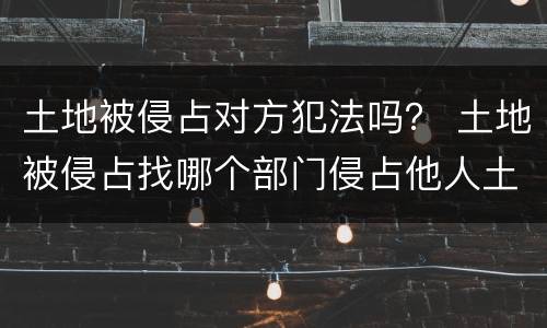 土地被侵占对方犯法吗？ 土地被侵占找哪个部门侵占他人土地会犯什么法