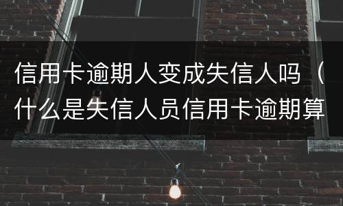 信用卡逾期人变成失信人吗（什么是失信人员信用卡逾期算是失信人吗）