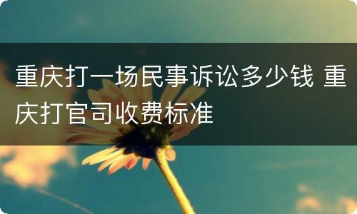 重庆打一场民事诉讼多少钱 重庆打官司收费标准