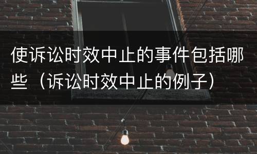 使诉讼时效中止的事件包括哪些（诉讼时效中止的例子）