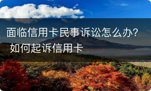 面临信用卡民事诉讼怎么办？ 如何起诉信用卡