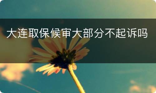 大连取保候审大部分不起诉吗
