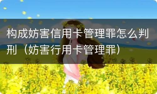 构成妨害信用卡管理罪怎么判刑（妨害行用卡管理罪）