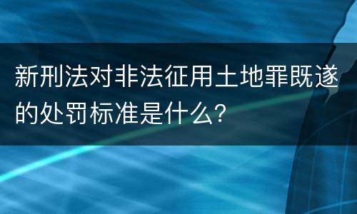 新刑法对非法征用土地罪既遂的处罚标准是什么？