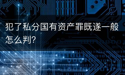 犯了私分国有资产罪既遂一般怎么判?