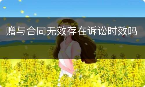 赠与合同无效存在诉讼时效吗