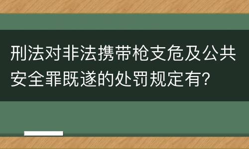 刑法对非法携带枪支危及公共安全罪既遂的处罚规定有？